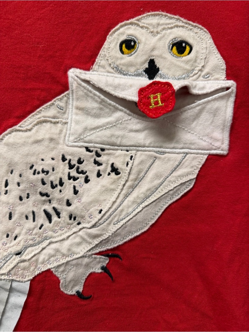 Harry Potter for Mini Boden kids’ Hedwig appliqué shirt - Picture 2 of 6